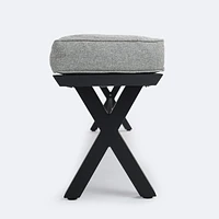 Dakota Bench - Black Frame, Grey Cushion