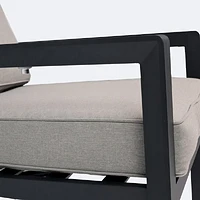 Elloise Reclining Chair - Black Frame, Grey Clay Cushions