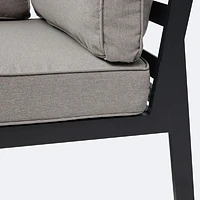 Elloise Corner Chair- Black Frame, Grey Clay Cushions