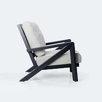 Eros Club Chair, Black Frame, Sand Cushions
