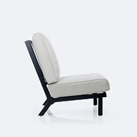 Eros Side Chair, Black Frame, Sand Cushions