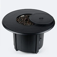Geometric 40" RD Firepit Table - Black