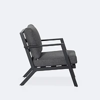 Kyoto Club Chair – Black Frame - Charcoal Cushions