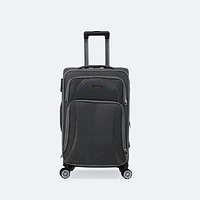 4-Piece Soft Side Spinner Wheels Luggage Set- Grey