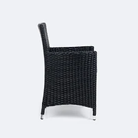Metro Dining Chair w/ Cushion - Black Wicker
