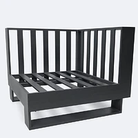 Renfrew Corner Chair -  Black Frame - Carbon Black Cushion