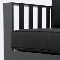 Renfrew Left Hand Facing Loveseat -  Black Frame - Carbon Black Cushion