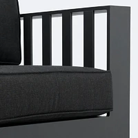 Renfrew Right Hand Facing Loveseat -  Black Frame - Carbon Black Cushion