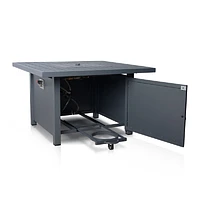 Shoreline 41" Square Firepit Table - Dark Grey