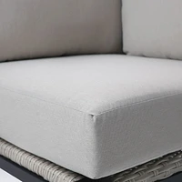 Troy Corner Chair - Black Frame - Beige Cushions