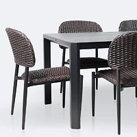 Austin Dining Set - 6 Seats- Black/Brown