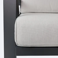 Eros L Shaped Sectional - Black Frame, Sand Cushions
