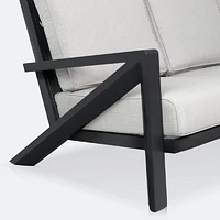 Eros Sectional - Black Frame, Sand Cushions