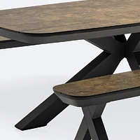 Ethan Dining Set with Benches- Black