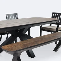 Ethan Dining Set with Ethan Bench and Belvedere Armchairs - Black
