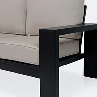 Shoreline L-Shape Sectional - Black Frame, Cast Shale Cushions