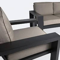Shoreline Sofa Conversation Set - Black Frame, Cast Shale Cushions