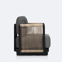 Tova Club Chair - Black Frame, Ash Gray Cushions