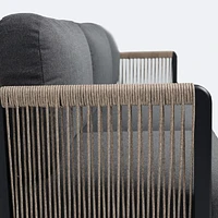 Tova Sofa - Black Frame, Ash Gray Cushions