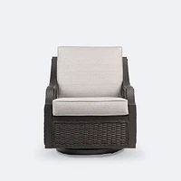Vienna Sofa Conversation Set - Brown Frame/Wicker, Linen Cushions
