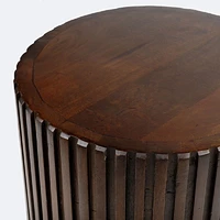Ambrose Drum Accent Table - Walnut