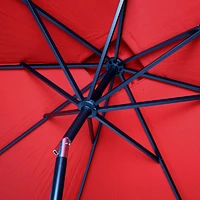 7'x9' Rectangular Auto Tilt Umbrella - Classic Red