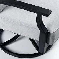 Belvedere Aluminum Swivel Club Chair - Black