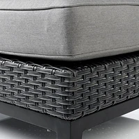 Carter Corner Chair - Black Wicker – Grey Cushions