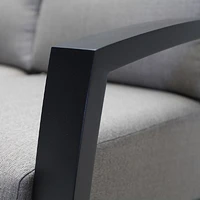 Cole Loveseat - Black Frame - Light Grey Cushion