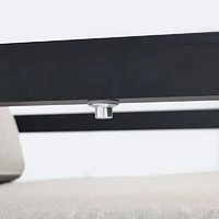 Elloise Left Hand Facing Reclining Loveseat- Black Frame, Grey Clay Cushions