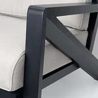 Eros Club Chair, Black Frame, Sand Cushions