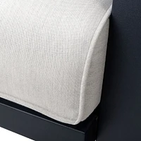 Eros Right Hand Facing Loveseat, Black Frame, Sand Cushions
