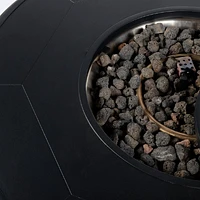 Geometric 40" RD Firepit Table - Black