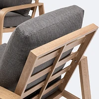 Harbour Conversation Set - Woodlook Frame - Dark Grey Cushions