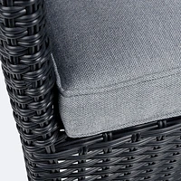Metro Dining Chair w/ Cushion - Black Wicker