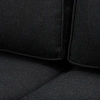 Renfrew Left Hand Facing Loveseat -  Black Frame - Carbon Black Cushion