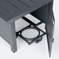 Shoreline 36"x56" Rectangular Firepit Table - Dark Grey