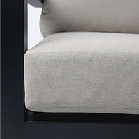 Troy Left Hand Facing Loveseat- Black Frame - Beige Cushions