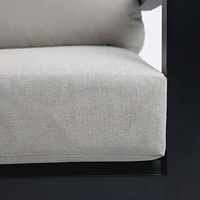 Troy Right Hand Facing Loveseat- Black Frame - Beige Cushions