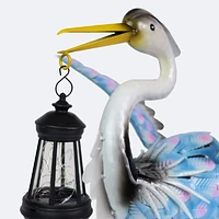 Metal Garden Crane With Solar Lights