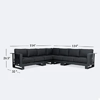 Renfrew Sectional Set - Black Frame