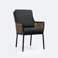 Sedona - Napa Dining Set - Seats 6  - Black and Wood Look Finish