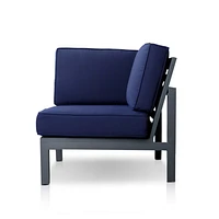 Shoreline Sectional Set - Dark Grey/ Navy Cushions
