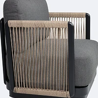 Tova Club Chair - Black Frame, Ash Gray Cushions