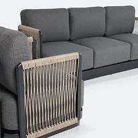 Tova Sofa Conversation Set - Black Frame, Ash Gray Cushions