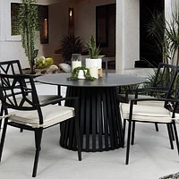 Apollo 48" Round Dining Table - Marble-Look Finish