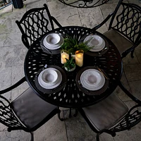 Breeze 48" Round Dining Table – Black Tippet