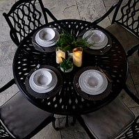 Breeze 60" Round Dining Table - Black Tippet