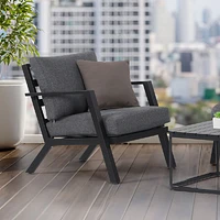 Kyoto Club Chair – Black Frame - Charcoal Cushions