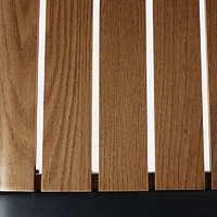 Napa Dining Table - Black Frame - Wood-look Slat Table Top